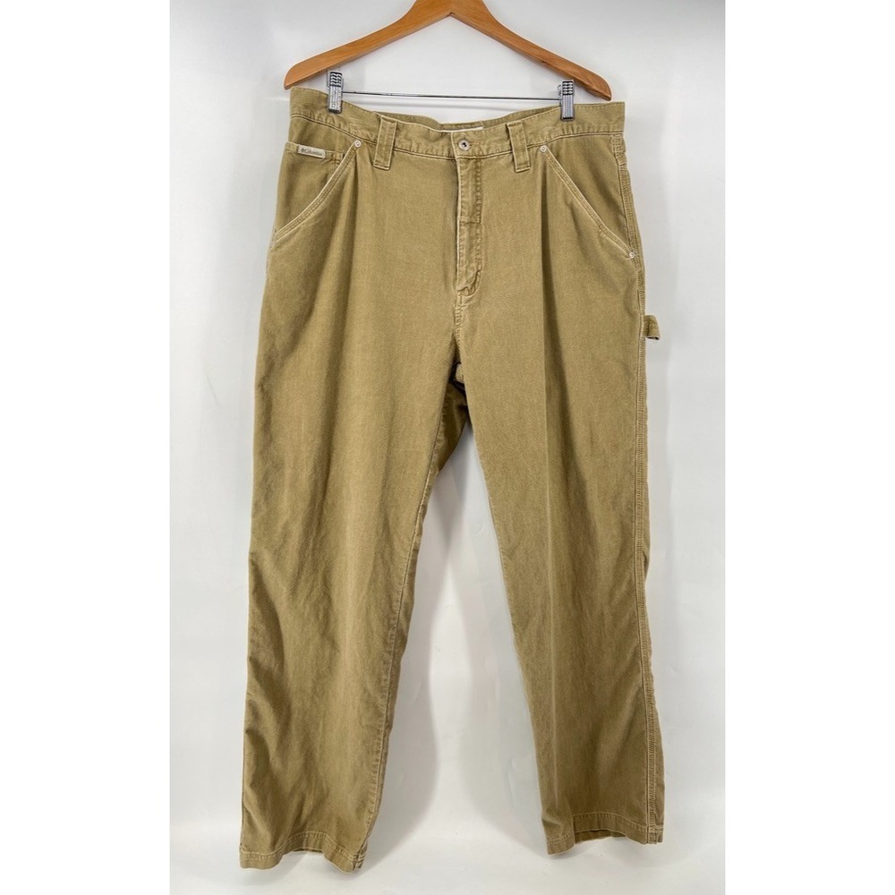 Vtg Y2K Columbia Corduroy Carpenter Pants Mens *38x33 Tan Utility Skater Baggy